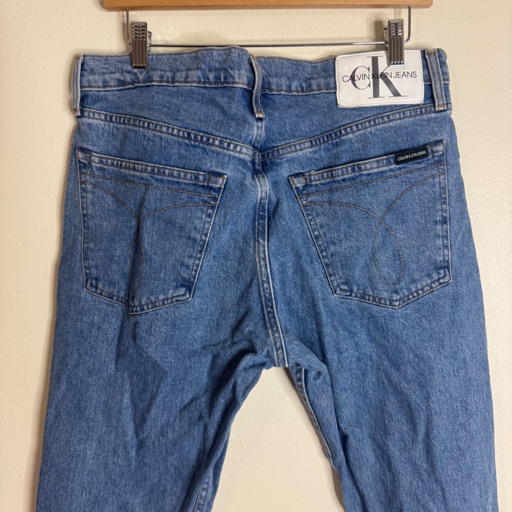 Calvin Klein Jeans Men's Straight Leg Denim Blue Jeans 33x30 90s retro - Picture 4 of 10